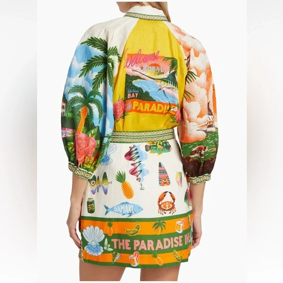 NWT Alemais Paradiso Linen Mini Dress Anthropologie
